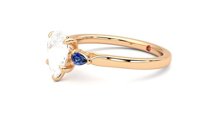 Taylor & Hart Faith Pear Engagement Ring 360 degree image 23