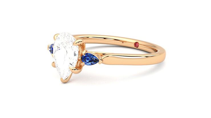 Taylor & Hart Faith Pear Engagement Ring 360 degree image 24