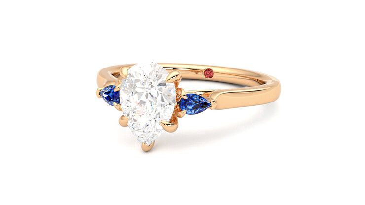 Taylor & Hart Faith Pear Engagement Ring 360 degree image 26