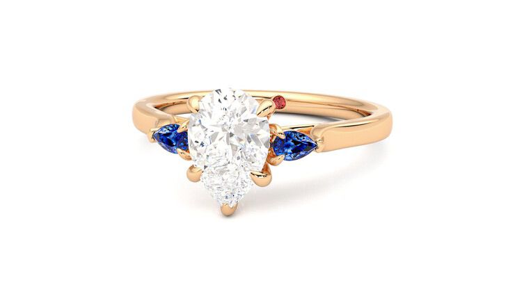 Taylor & Hart Faith Pear Engagement Ring 360 degree image 27