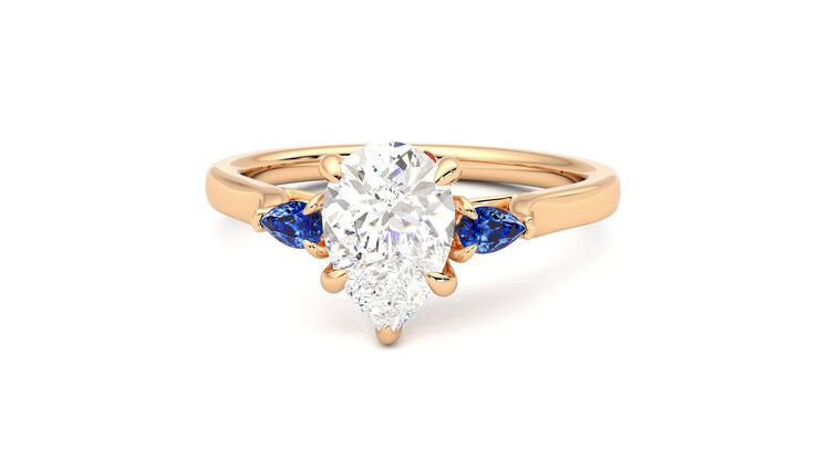 Taylor & Hart Faith Pear Engagement Ring 360 degree image 28
