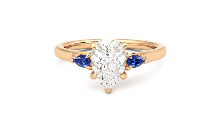 Taylor & Hart Faith Pear Engagement Ring 360 degree image 29