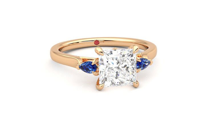 Taylor & Hart Faith Princess Engagement Ring 360 degree image 3