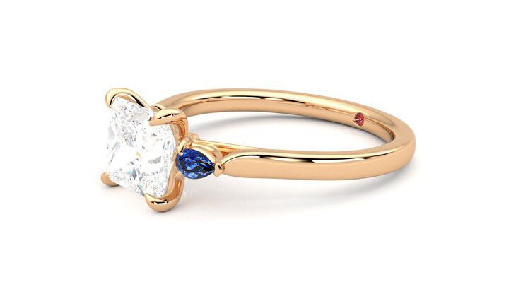 Taylor & Hart Faith Princess Engagement Ring 360 degree image 23