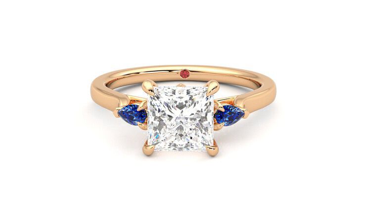 Taylor & Hart Faith Princess Engagement Ring 360 degree image 29