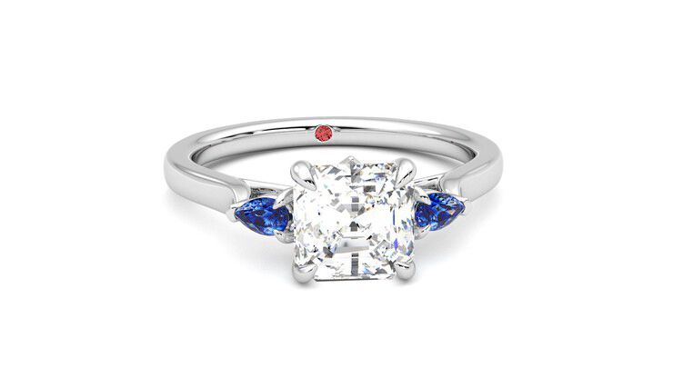 Taylor & Hart Faith Asscher Engagement Ring 360 degree image 2