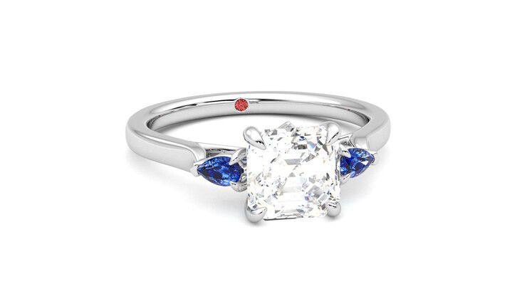 Taylor & Hart Faith Asscher Engagement Ring 360 degree image 3