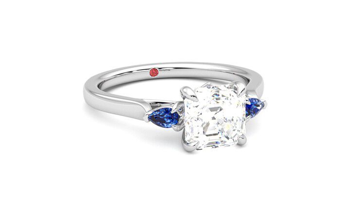 Taylor & Hart Faith Asscher Engagement Ring 360 degree image 4