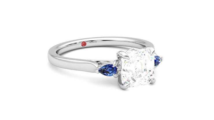 Taylor & Hart Faith Asscher Engagement Ring 360 degree image 5