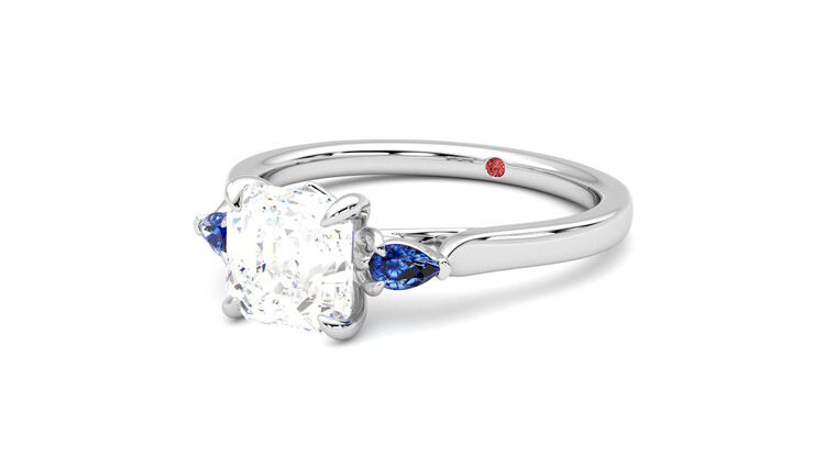 Taylor & Hart Faith Asscher Engagement Ring 360 degree image 25