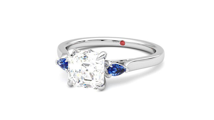 Taylor & Hart Faith Asscher Engagement Ring 360 degree image 26