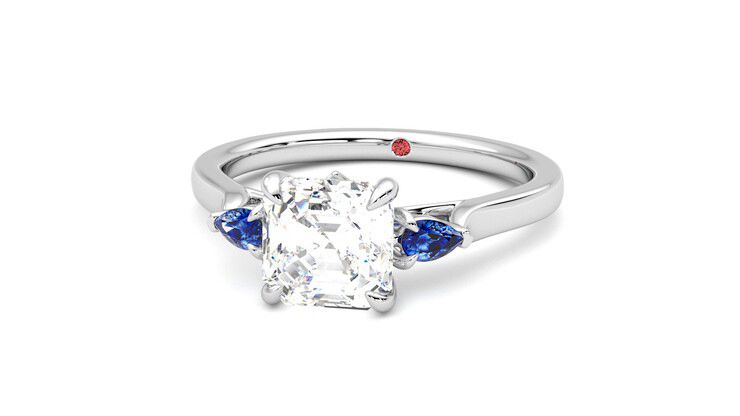 Taylor & Hart Faith Asscher Engagement Ring 360 degree image 27