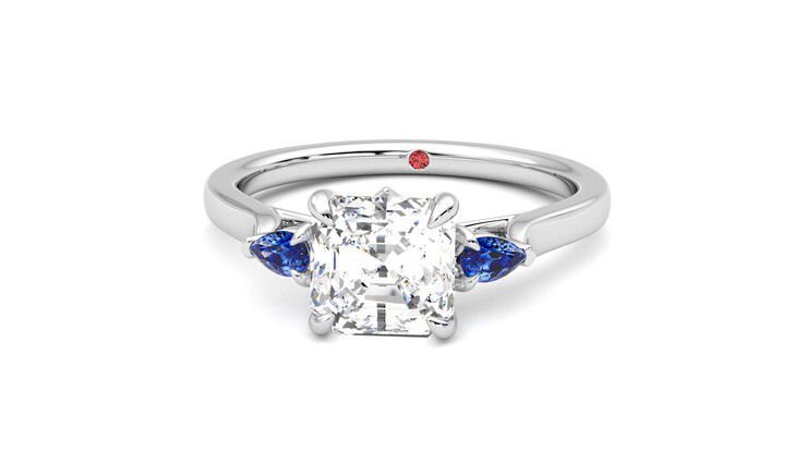 Taylor & Hart Faith Asscher Engagement Ring 360 degree image 28