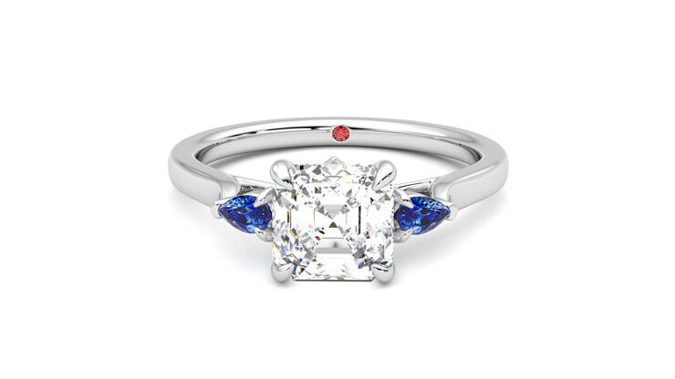 Taylor & Hart Faith Asscher Engagement Ring 360 degree image 29