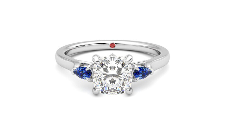 Taylor & Hart Faith Cushion Engagement Ring 360 degree image 0
