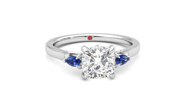 Taylor & Hart Faith Cushion Engagement Ring 360 degree image 2