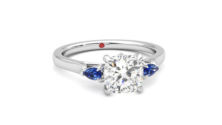 Taylor & Hart Faith Cushion Engagement Ring 360 degree image 3