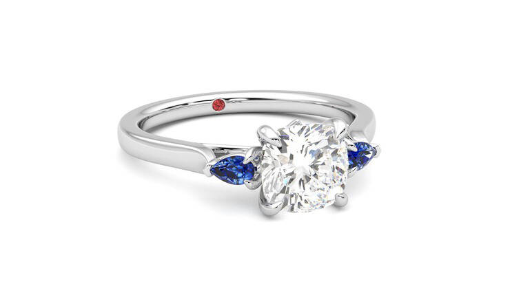 Taylor & Hart Faith Cushion Engagement Ring 360 degree image 4