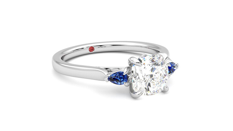 Taylor & Hart Faith Cushion Engagement Ring 360 degree image 5