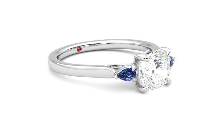 Taylor & Hart Faith Cushion Engagement Ring 360 degree image 6