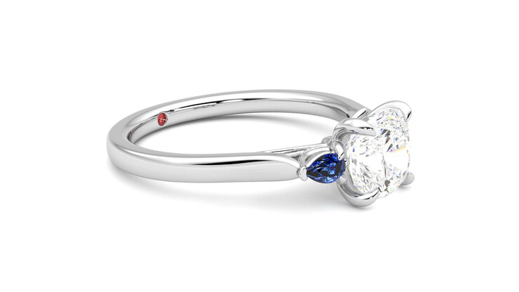 Taylor & Hart Faith Cushion Engagement Ring 360 degree image 7