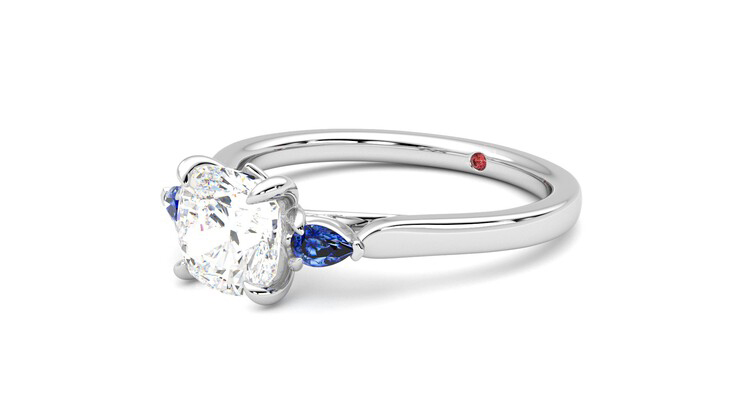 Taylor & Hart Faith Cushion Engagement Ring 360 degree image 24