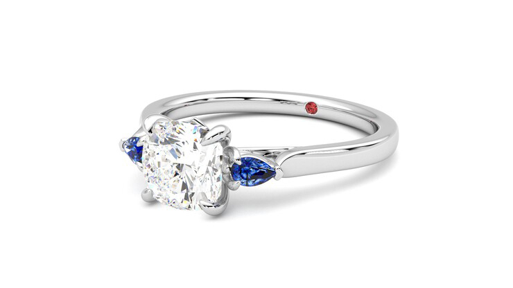 Taylor & Hart Faith Cushion Engagement Ring 360 degree image 25