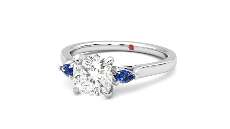 Taylor & Hart Faith Cushion Engagement Ring 360 degree image 26