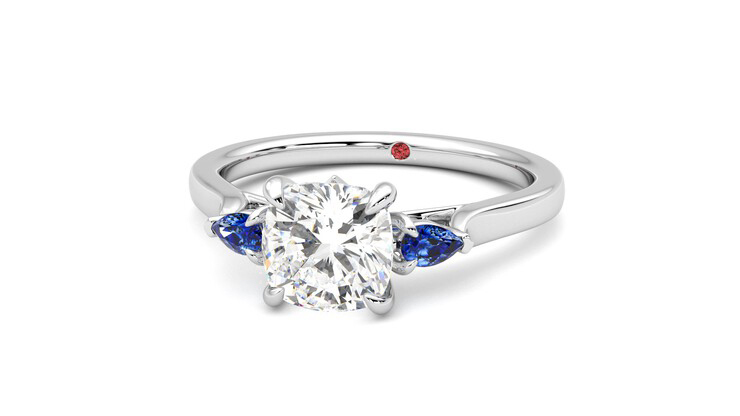 Taylor & Hart Faith Cushion Engagement Ring 360 degree image 27