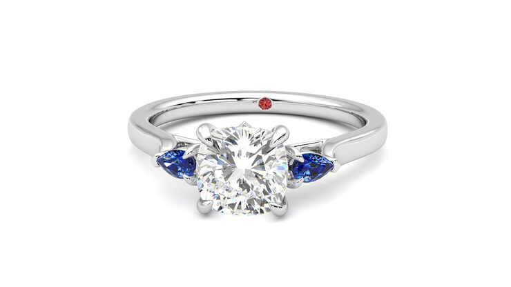 Taylor & Hart Faith Cushion Engagement Ring 360 degree image 28