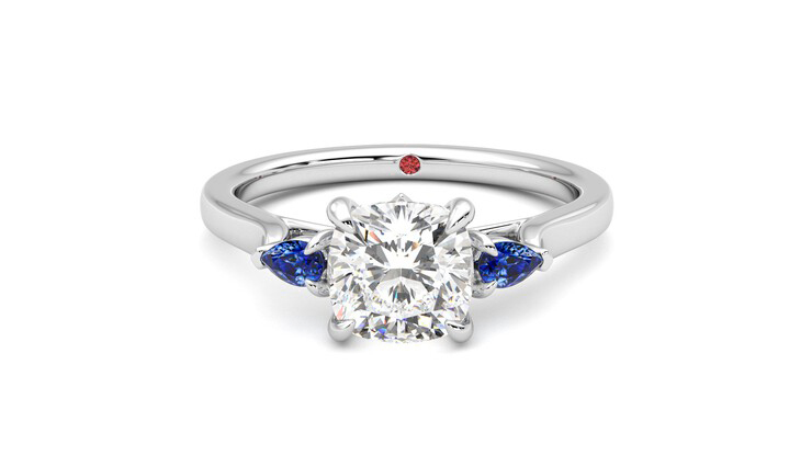 Taylor & Hart Faith Cushion Engagement Ring 360 degree image 29