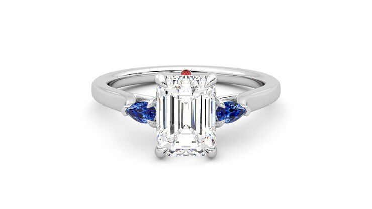 Taylor & Hart Faith Emerald Engagement Ring 360 degree image 0