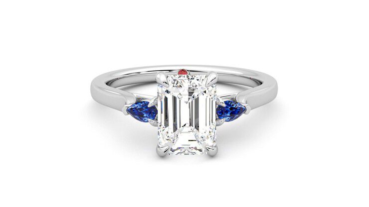Taylor & Hart Faith Emerald Engagement Ring 360 degree image 1