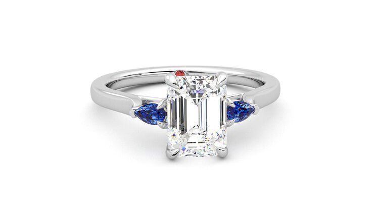 Taylor & Hart Faith Emerald Engagement Ring 360 degree image 2