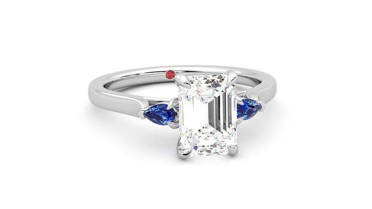 Taylor & Hart Faith Emerald Engagement Ring 360 degree image 3