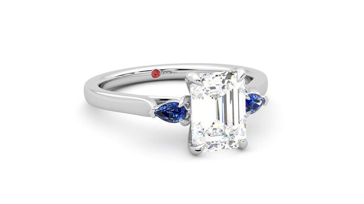 Taylor & Hart Faith Emerald Engagement Ring 360 degree image 4