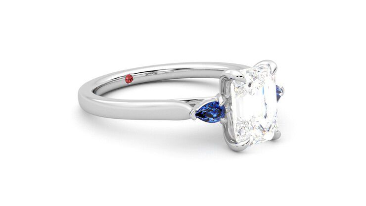 Taylor & Hart Faith Emerald Engagement Ring 360 degree image 6