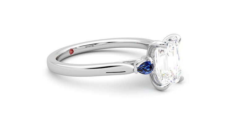 Taylor & Hart Faith Emerald Engagement Ring 360 degree image 7