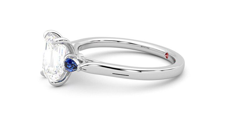 Taylor & Hart Faith Emerald Engagement Ring 360 degree image 22