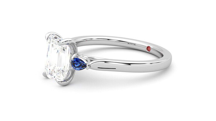 Taylor & Hart Faith Emerald Engagement Ring 360 degree image 23