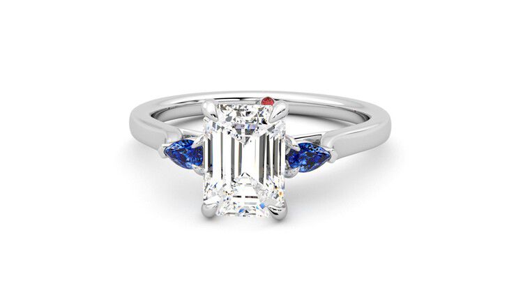 Taylor & Hart Faith Emerald Engagement Ring 360 degree image 28