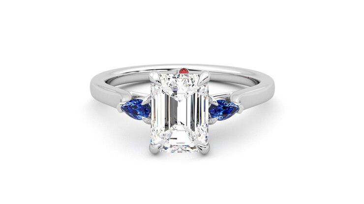 Taylor & Hart Faith Emerald Engagement Ring 360 degree image 29