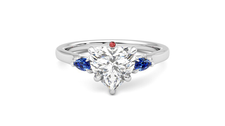Taylor & Hart Faith Heart Engagement Ring 360 degree image 0