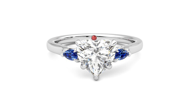 Taylor & Hart Faith Heart Engagement Ring 360 degree image 1