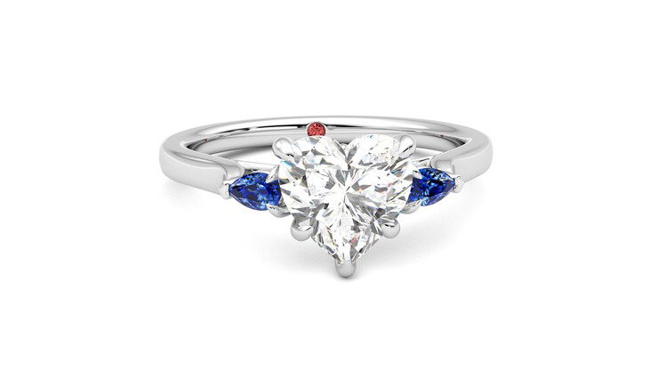 Taylor & Hart Faith Heart Engagement Ring 360 degree image 2