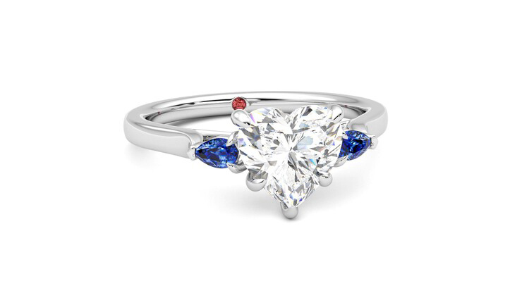Taylor & Hart Faith Heart Engagement Ring 360 degree image 3