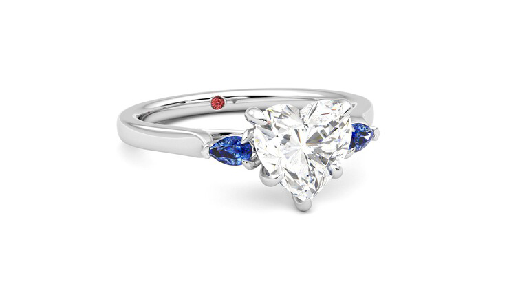 Taylor & Hart Faith Heart Engagement Ring 360 degree image 4