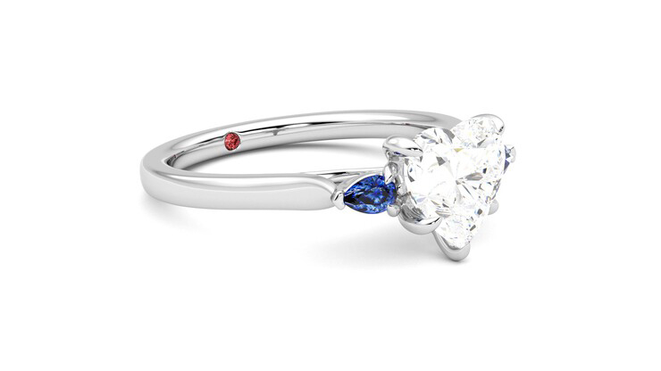 Taylor & Hart Faith Heart Engagement Ring 360 degree image 6