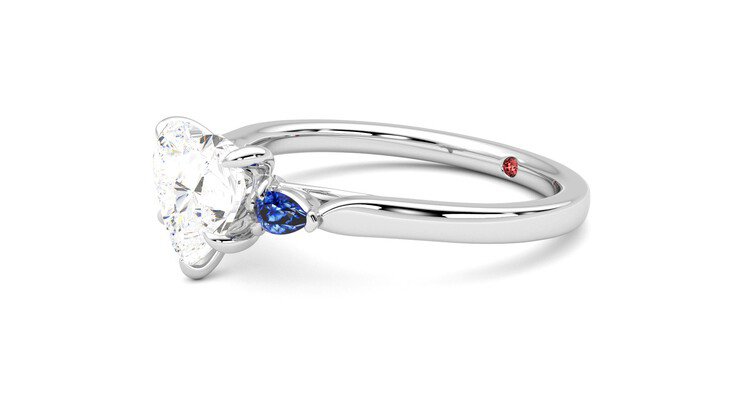 Taylor & Hart Faith Heart Engagement Ring 360 degree image 23