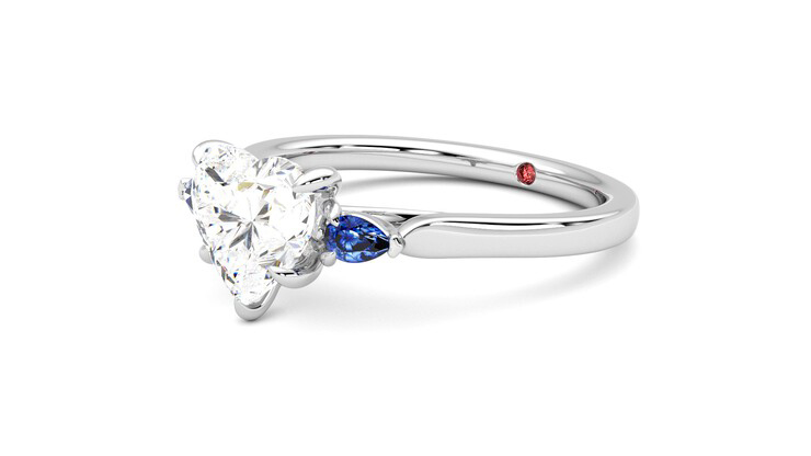 Taylor & Hart Faith Heart Engagement Ring 360 degree image 24
